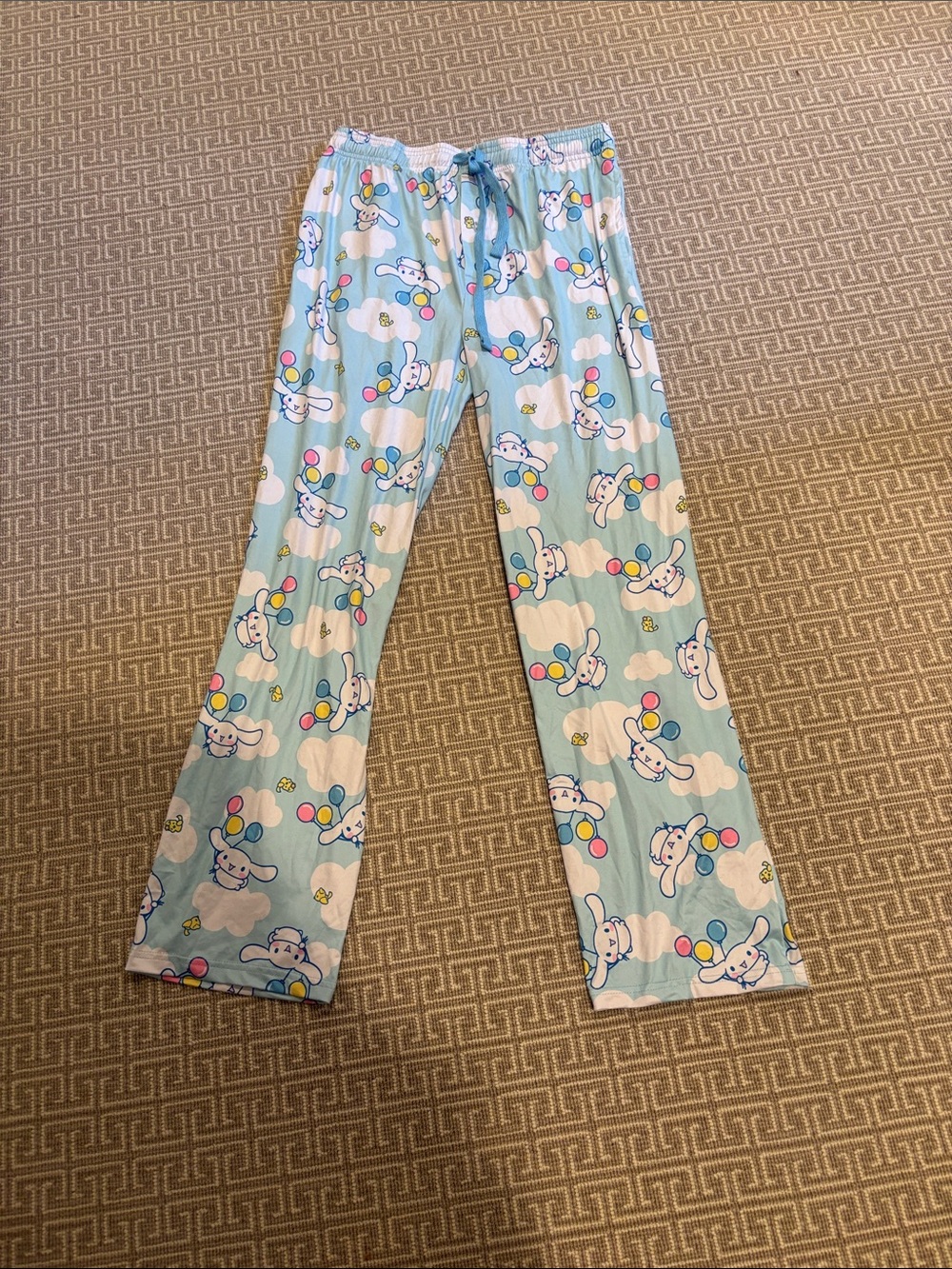 Light Blue Cinnamoroll Pajama Pants - Cute Cloud & Balloon Print